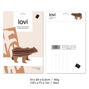 carte puzzle 3d ours en bois de Lovi à assembler sans colle ni outil