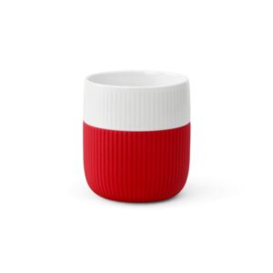 Mug contrast en porcelaine blanche et silicone de couleur rouge cramoisi par Royal Copenhagen