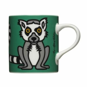 Mug porcelaine lémurien illustré par Bo Bendixen pour des matins heureux.
