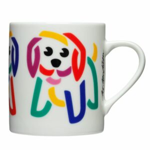 Mug porcelaine chien illustré par Bo Bendixen pour des matins heureux.