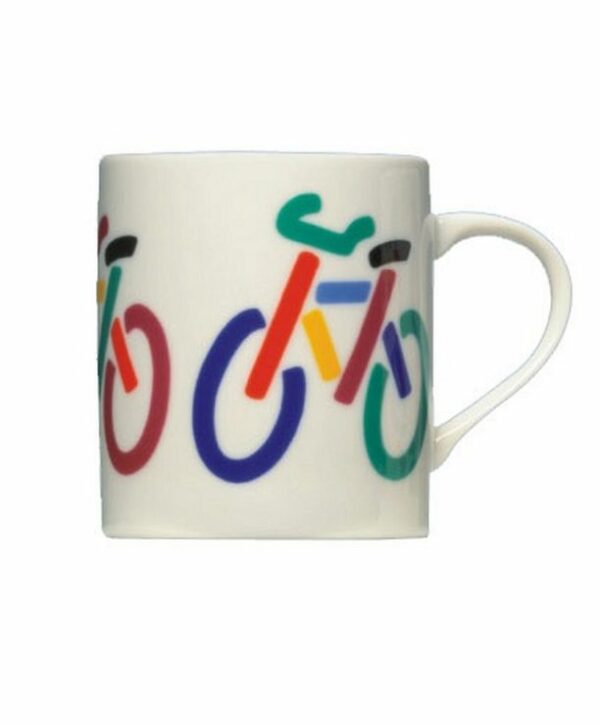Mug porcelaine vélo illustré par Bo Bendixen pour des matins heureux.