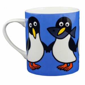 Mug porcelaine pingouin illustré par Bo Bendixen pour des matins heureux.