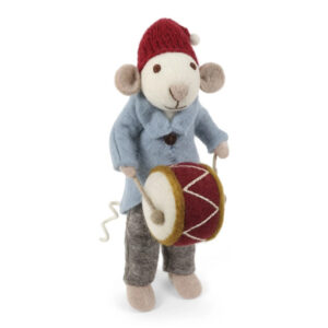 Souris Noël. Figurine musicien en laine bouillie par Gry and Sif