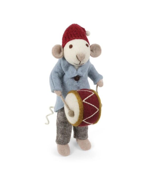 Souris Noël. Figurine musicien en laine bouillie par Gry and Sif