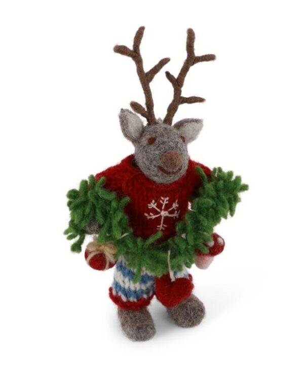 Renne noel pecheur en laine bouillie de Gry and Sif sélectionné par koeben boutique de décoration et cadeau à Bordeaux