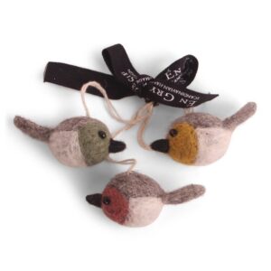 Décorations de Noël en laine 3 petits oiseaux proposés par Koeben Boutique de décoration Bordeaux