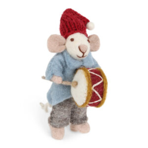 Souris Noël. Figurine musicien en laine bouillie par Gry and Sif