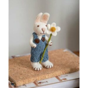 Figurine lapin en laine pour décoration de Pâques