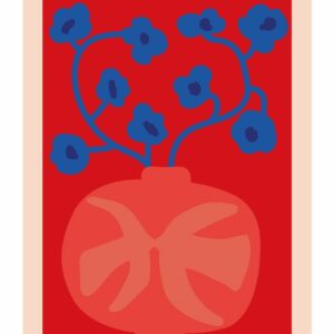Poster The red vase reproduction d'une oeuvre originale de Anne Olde Kalter pour Paper Collective
