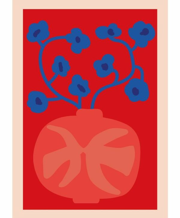 Poster The red vase reproduction d'une oeuvre originale de Anne Olde Kalter pour Paper Collective