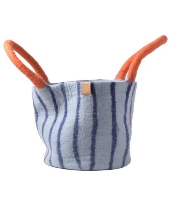 Panier en laine bouillie de grande taille pour tout ranger à la maison avec style et élégance. Idéal comme panier à bois, à plaid ou bac à jouets.