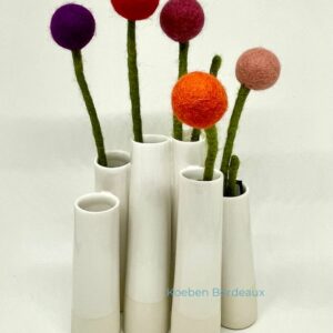 vase soliflore ditte fischer 6 tubes porcelaine