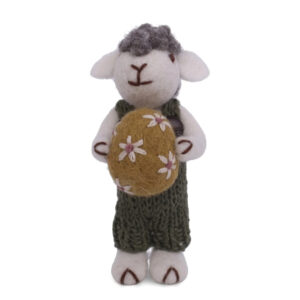 Figurines agneaux en laine bouillie pour décorer sa maison à Pâques ou une chambre d'enfant par Gry and Sif