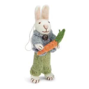 figurine lapin en laine pour décorer sa maison à Pâques