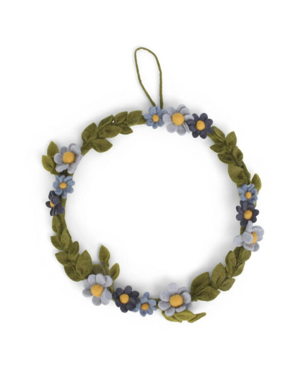 Couronne de fleurs en laine bouillie pour une décoration florale romantique par Gry & Sif