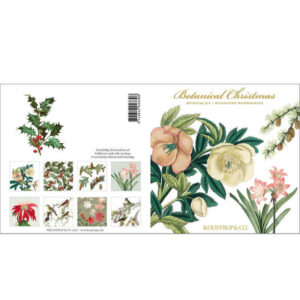 Carte de Noël pour envoyer ses voeux avec des fleurs de saison par Koustrup & Co. Le coffret comporte 8 cartes et 8 enveloppes.