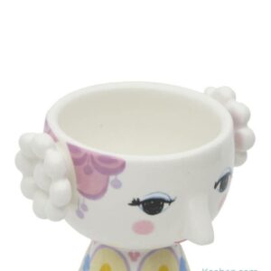 Set de 2 bougeoirs en porcelaine Eva de Bjørn Wiinblad 65 mm couleur lavande, s'utilisent avec des bougies chauffe-plat.