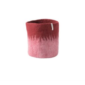 Cache pot en laine bouillie couleur Bordeaux par Aveva Design