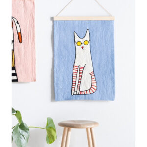 Poster en laine chat 50 x 70 cm par Aveva Design pour décorer avec douceur une chambre d'enfant.