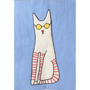 Poster en laine chat 50 x 70 cm par Aveva Design pour décorer avec douceur une chambre d'enfant.