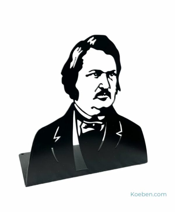 Serre-livres à l'effigie de Balzac pour ranger sa bibliothèque avec style et élégance. Un appui-livres en métal signé Novellix