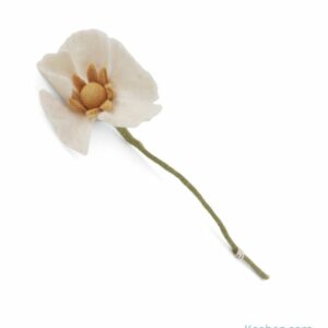 Fleur de coquelicot en laine bouillie pour un bouquet design par Gry and Sif
