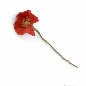 Fleur de coquelicot en laine bouillie pour un bouquet design par Gry and Sif