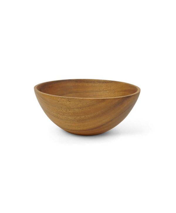 Bol en bois d'acacia Rice de Kinta. Un saladier en bois tourné à la main élégant et fonctionnel.