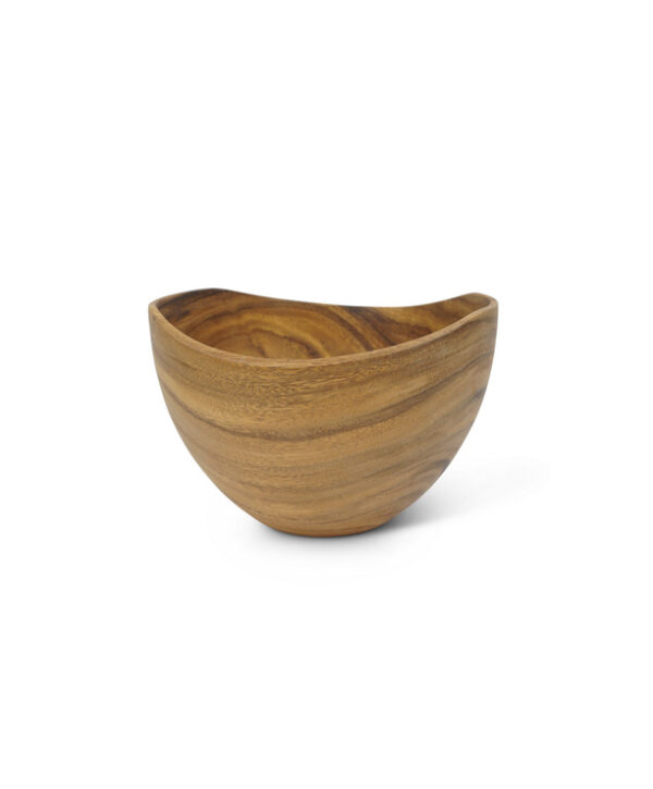 Saladier Flare en bois d'acacia tourné signé Kinta pour une décoration de table authentique et naturelle