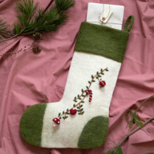 Chaussette de Noël en laine bouillie par En Gry and Sif pour un noël traditionnel scandinave