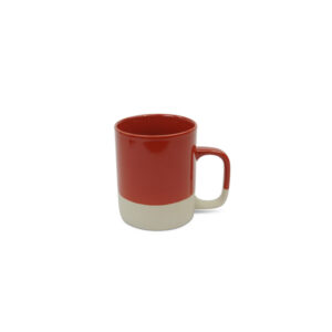 Tasse Cyl en grès naturel et émail rouge de Kinta