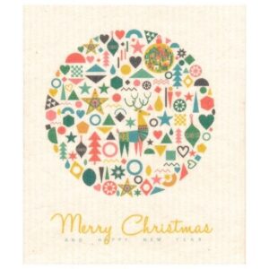 Lavette décoration de Noël en cotton et cellulose biodégradables par More Joy sélectionnée par Koeben Boutique Scandinave France