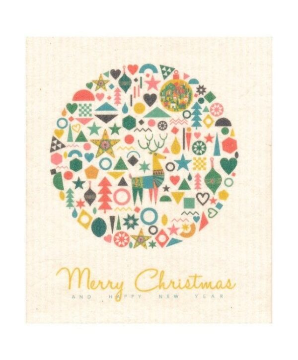Lavette décoration de Noël en cotton et cellulose biodégradables par More Joy sélectionnée par Koeben Boutique Scandinave France