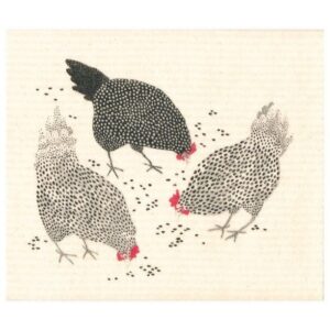 Lavette Poule biodégradable fabriquée en Finlande par More-Joy et sélectionnée par koeben boutique de décoration et cadeaux scandinaves à Bordeaux