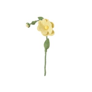Eglantine en laine feutrée et métal d'Aveva Design pour des bouquets éternels et originaux. Chaque branche d'églantier se compose d'une fleur, d'un bouton floral et de feuilles montés sur une tige en métal flexible.