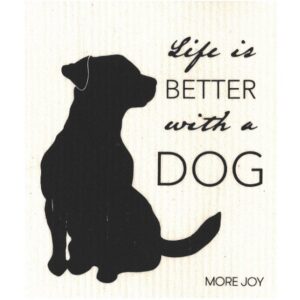 Lavette Dog Life biodégradable fabriquée en Finlande par More-Joy et sélectionnée par koeben boutique de décoration et cadeaux scandinaves à Bordeaux
