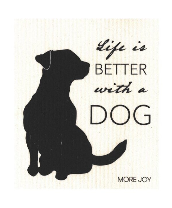 Lavette Dog Life biodégradable fabriquée en Finlande par More-Joy et sélectionnée par koeben boutique de décoration et cadeaux scandinaves à Bordeaux