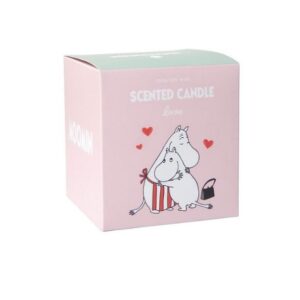 Bougie Moomin Love, une douce odeur de linge frais qui vous enveloppe comme le calin de Maman Moomin. Un produit Pluto Produkter qui fait vivre l'oeuvre de Tovr Jansson.