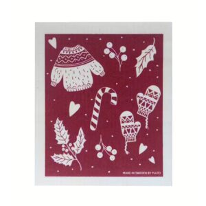 lavette biodégradable Hiver de Pluto Produkter en coton et cellulose naturels pour tout essuyer dans la maison avec style.