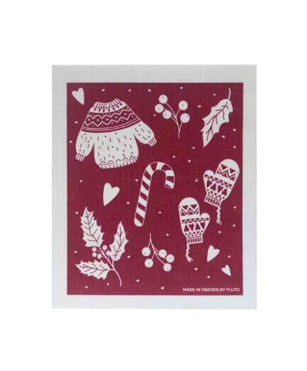 lavette biodégradable Hiver de Pluto Produkter en coton et cellulose naturels pour tout essuyer dans la maison avec style.